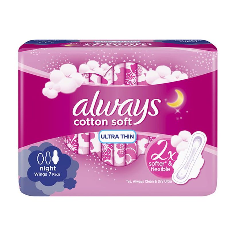 Always Ultra-Thin Soft Top sheet With Lotion Night - 7pcs - Bloom Pharmacy