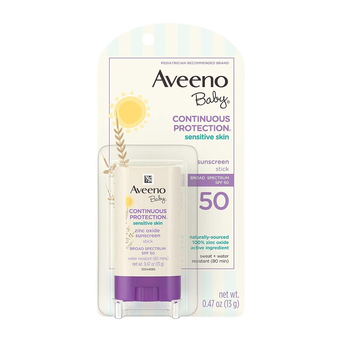 Aveeno Baby Continuous Protection Sensitive Skin Sunscreen Stick Spf 50 - 13gm - Bloom Pharmacy