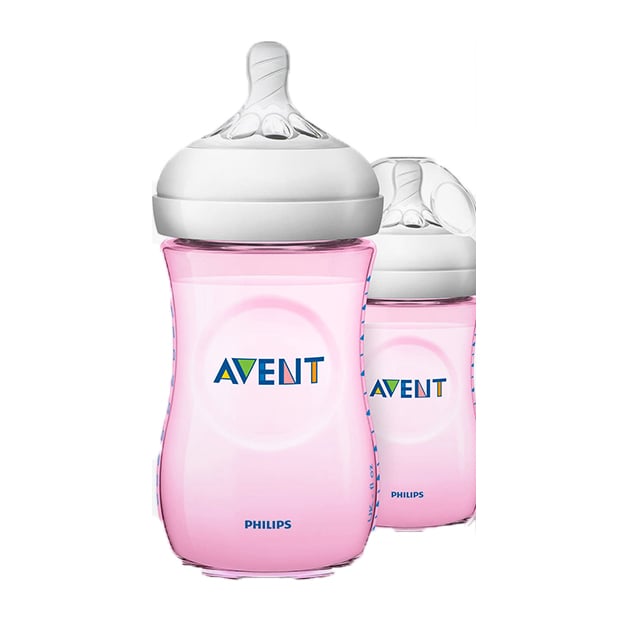 Avent Natural Baby Bottle 1m+ 2 Bottles 260ml - Pink - Bloom Pharmacy