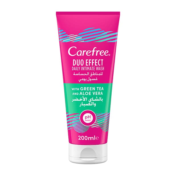 Carefree Duo Effect Intimate Wash With Green Tea & Aloe Vera – 200ml - Bloom Pharmacy