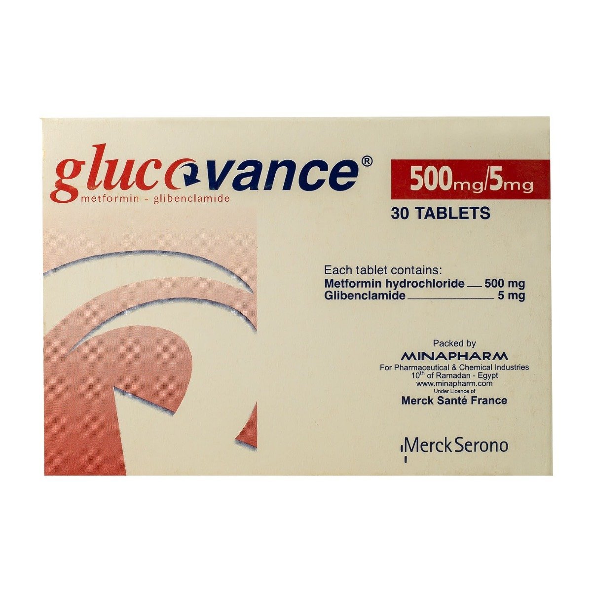 Glucovance 500 mg-5 mg - 30 Tablets
