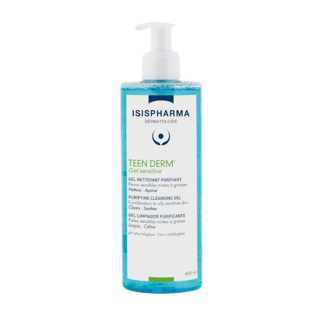 Isis Pharma Teen Derm Gel Sensitive Cleanser - 400ml - Bloom Pharmacy