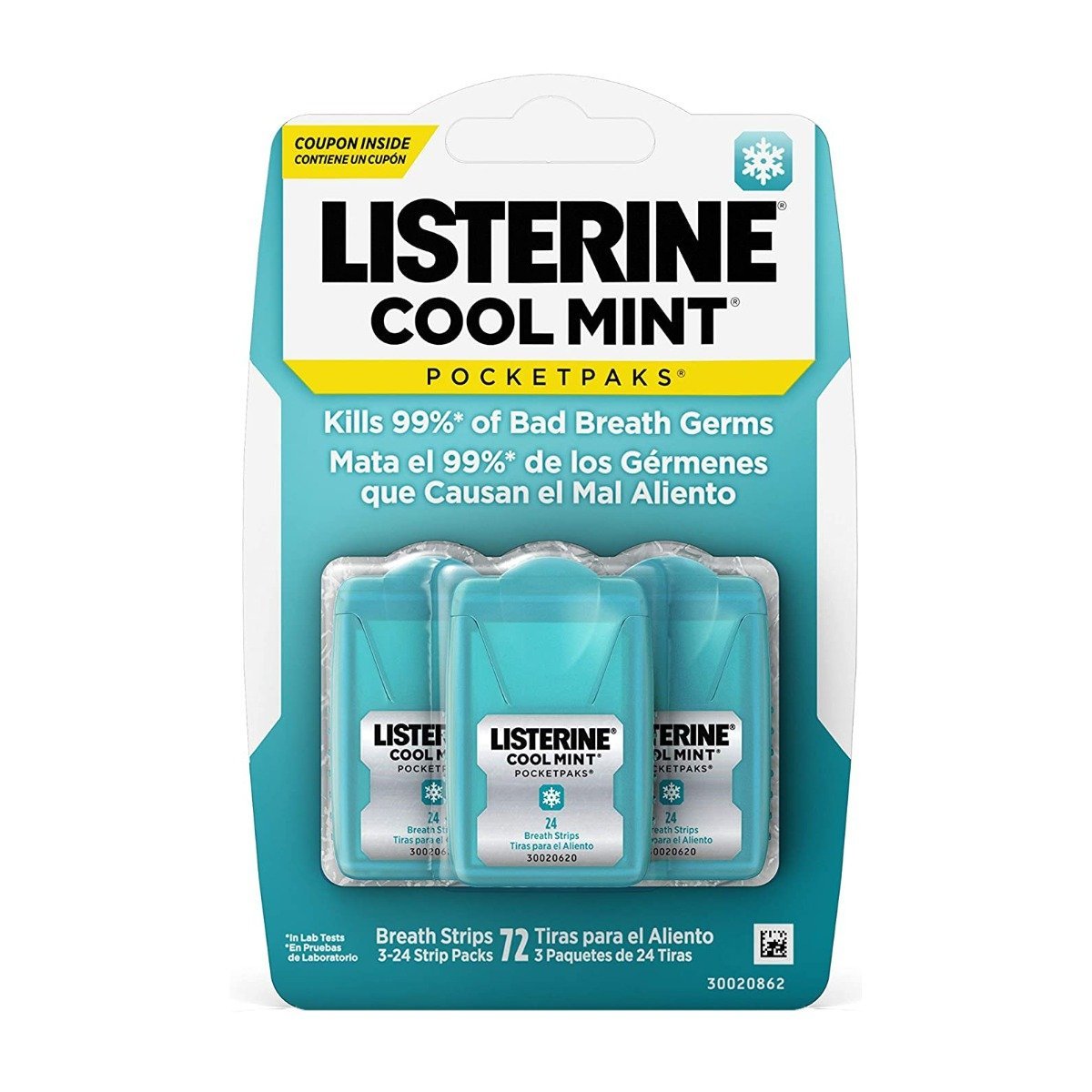 Listerine Cool Mint Pocket Paks 72 Breath Strips - Bloom Pharmacy