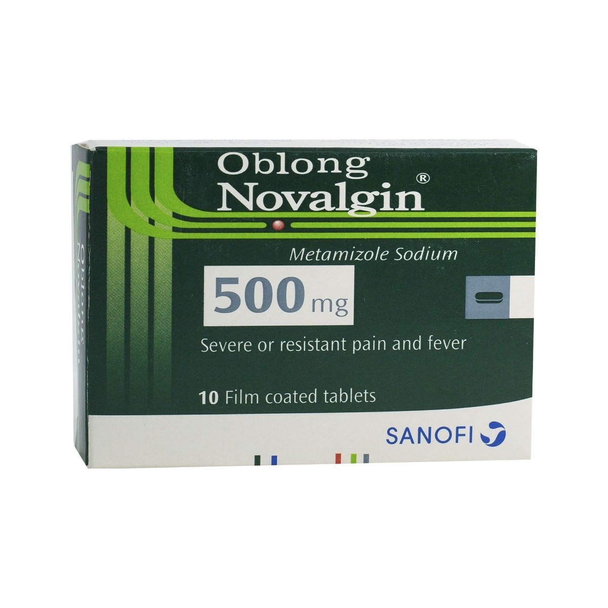 Novalgin Oblong 500 mg - 10 Tablets - Bloom Pharmacy
