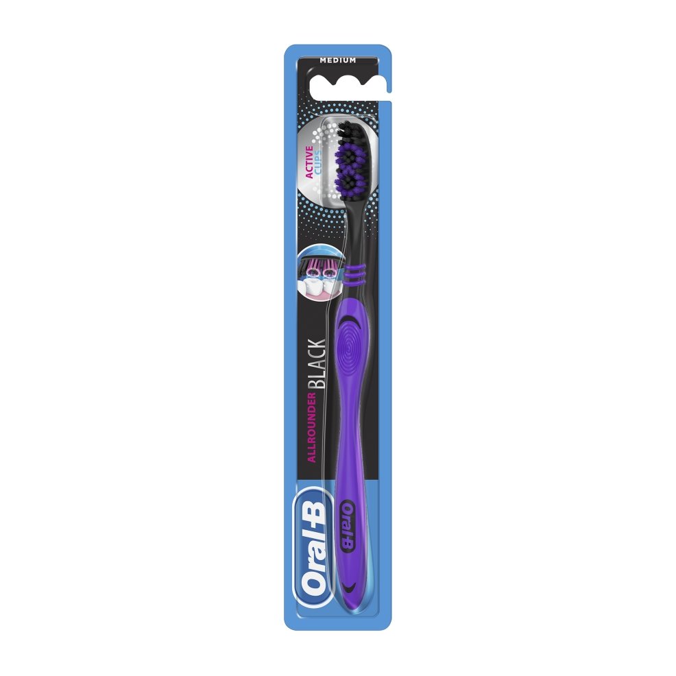 Oral-B All Rounder Black Active Cups Toothbrush - Medium - Bloom Pharmacy