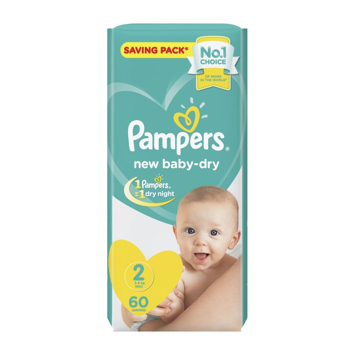 Pampers New Baby Dry Size (2) 3-8kg Mini - 60 Count - Bloom Pharmacy