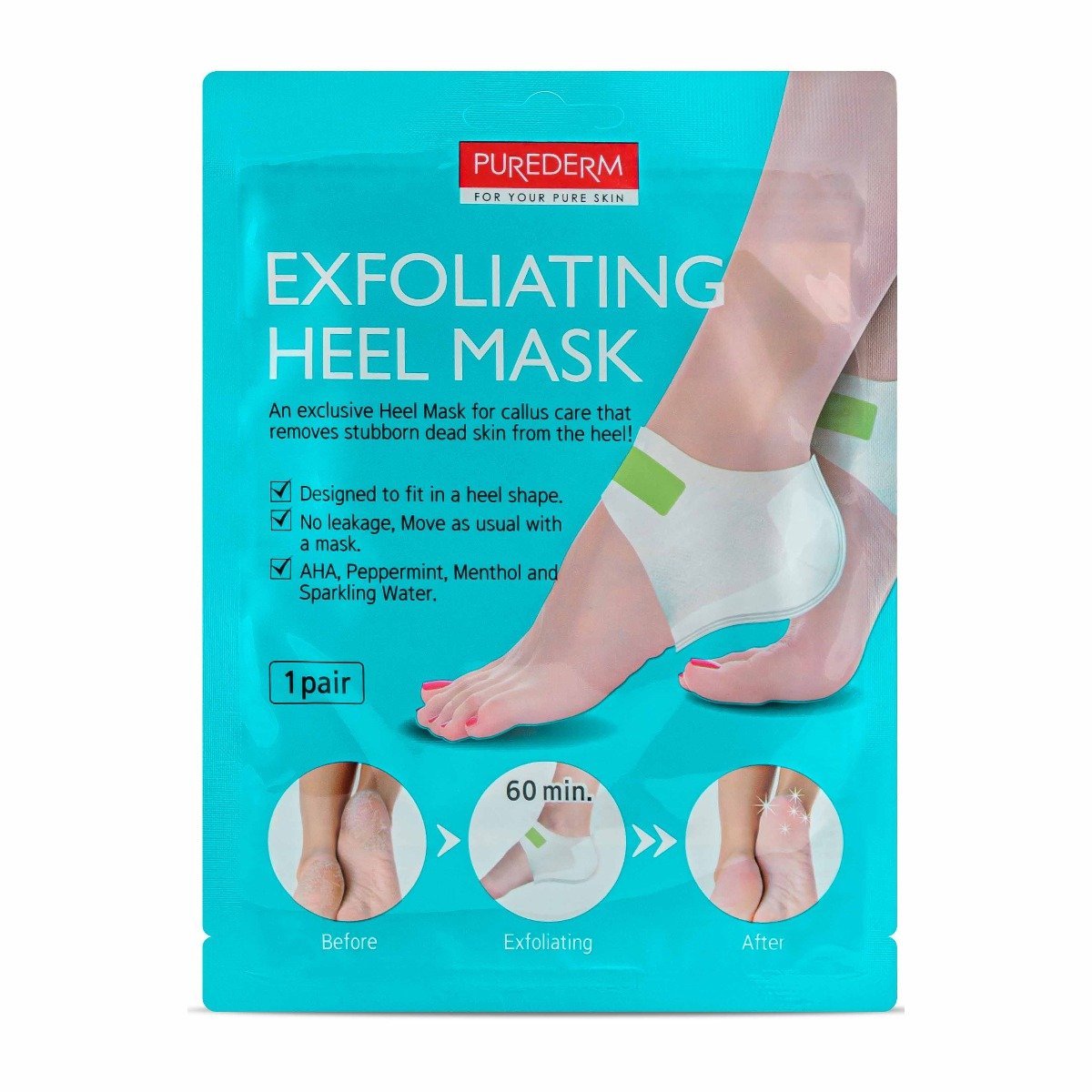 Purederm Exfoliating Heel Mask - 1 Pair - Bloom Pharmacy