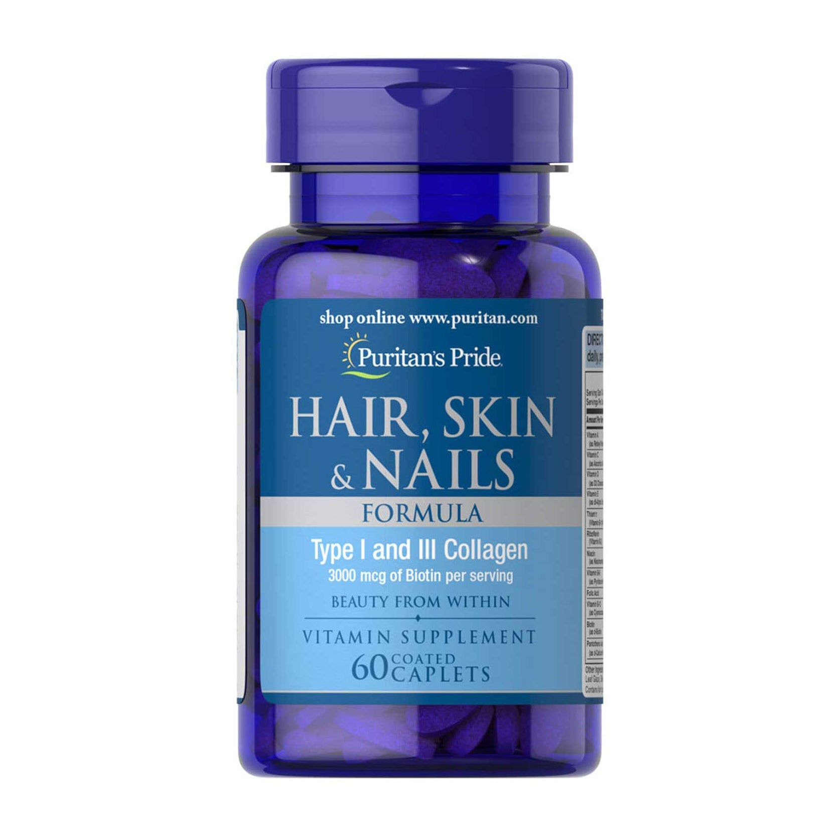 Puritan's Pride Hair, Skin & Nails Formula - 60 Caplets - Bloom Pharmacy