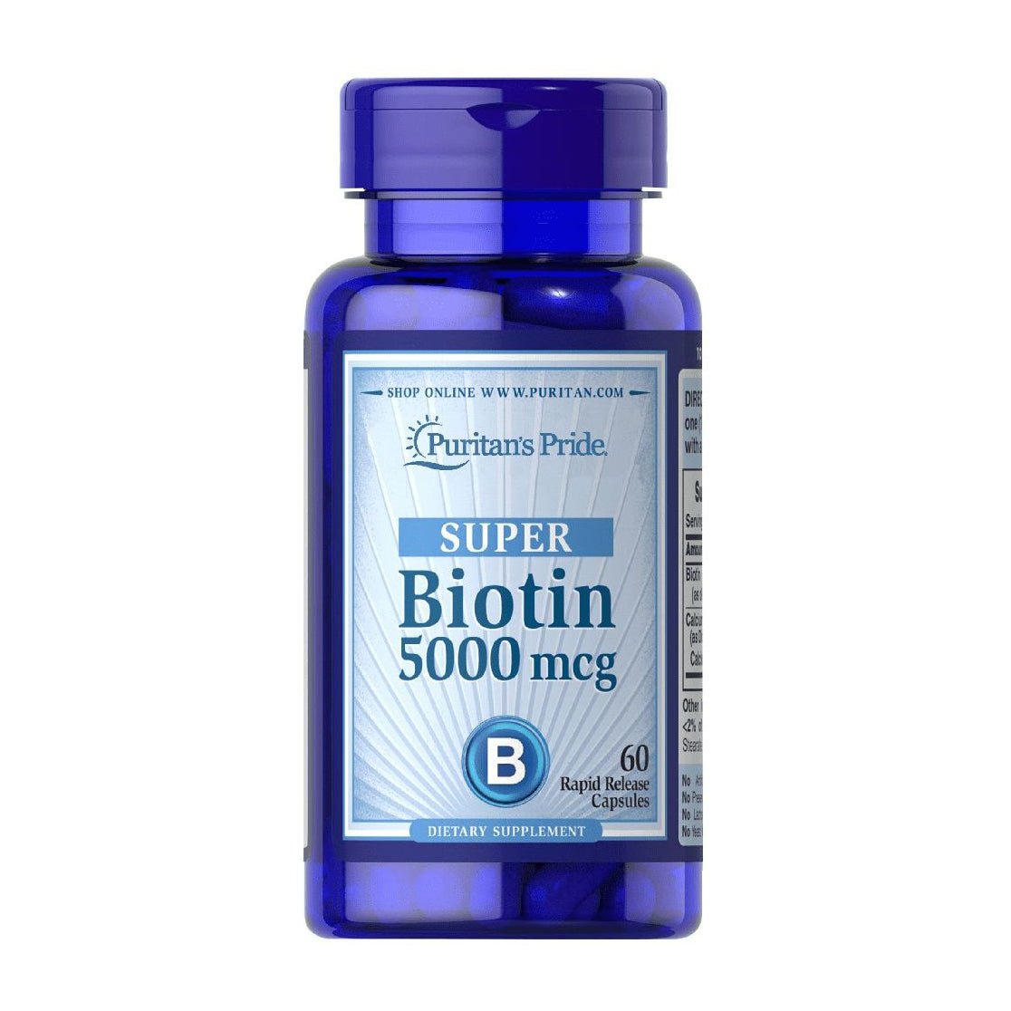 Puritan’s Pride Super Biotin 5000mcg - 60 Capsules - Bloom Pharmacy