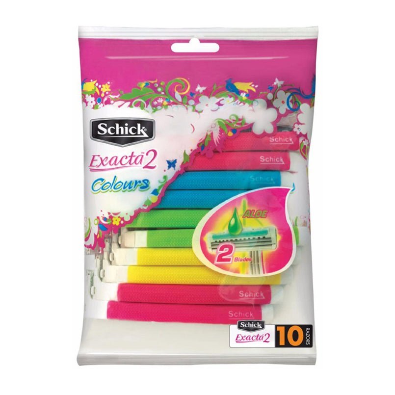 Schick Exacta 2 Colors Women’s Razors – 10 Pcs - Bloom Pharmacy