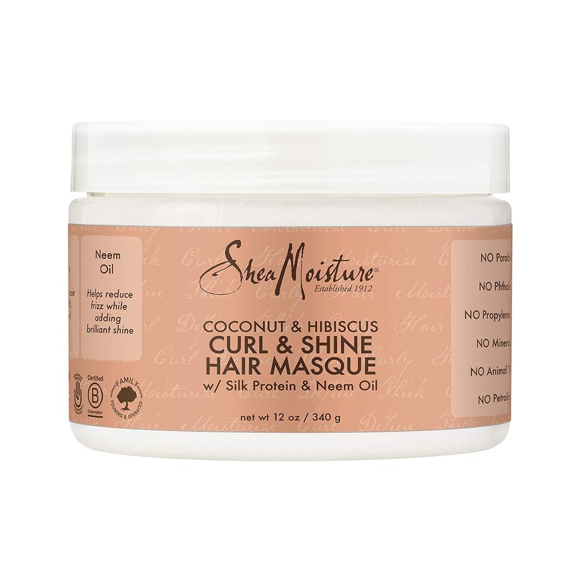 Shea Moisture Coconut & Hibiscus Curling & Shine Hair Mask - 340gm - Bloom Pharmacy