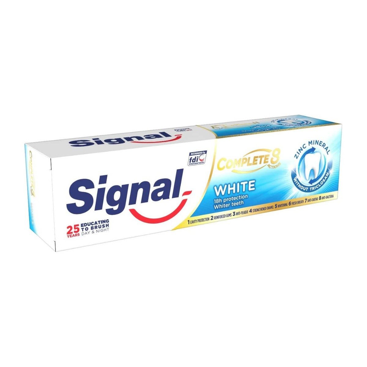 Signal Complete 8 White Zinc Mineral Toothpaste - 75ml - Bloom Pharmacy