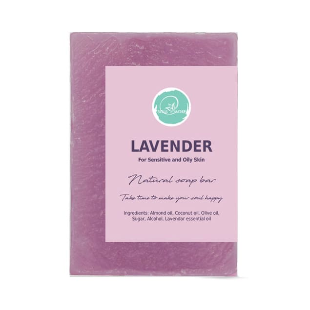 Soul & More Lavender Natural Soap Bar For Sensitive and Oily Skin - Bloom Pharmacy