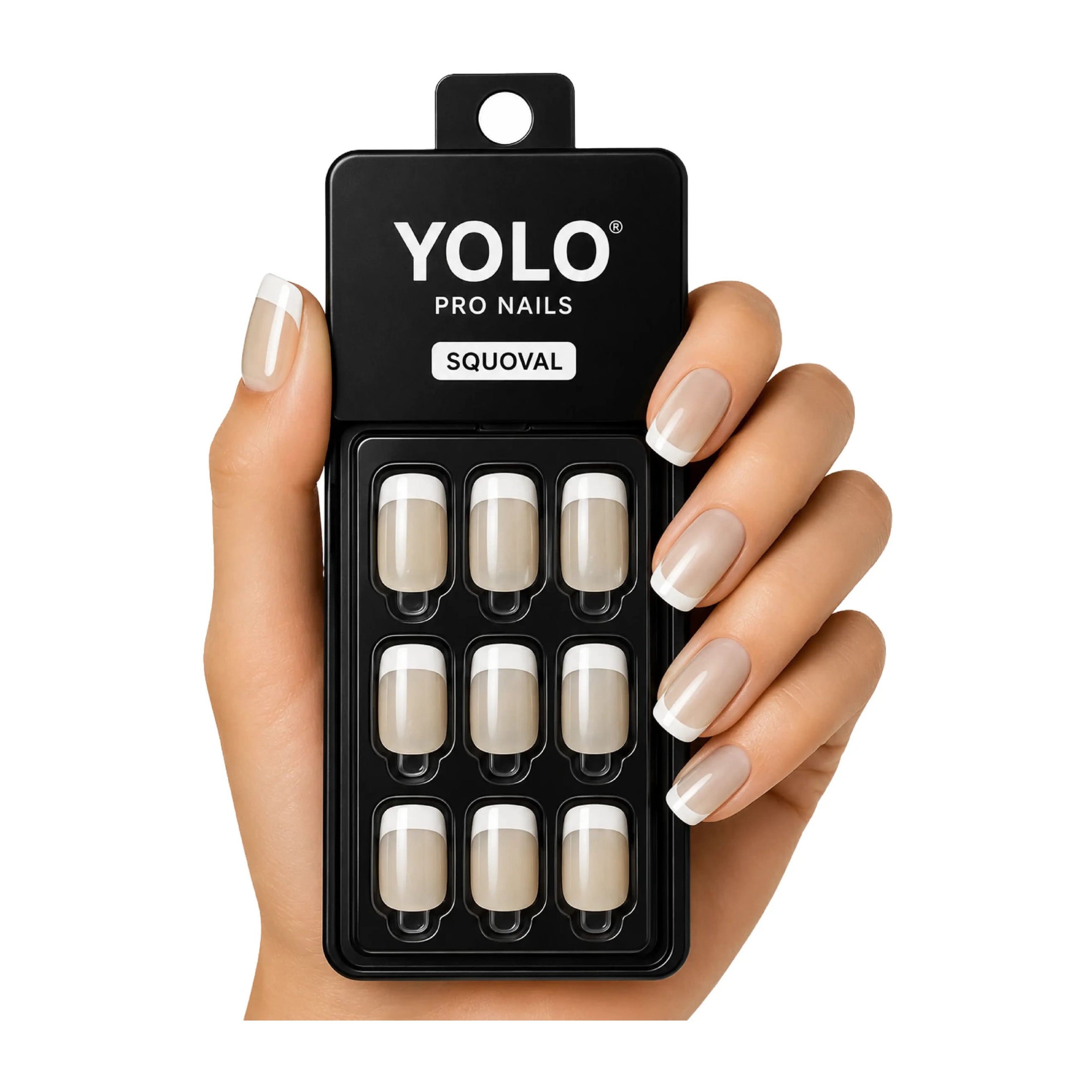 Yolo Squoval Short Pro Nails - SS-121-French Mood