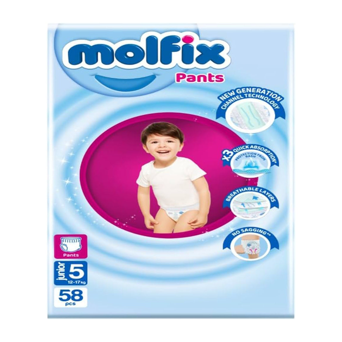 Molfix Pants Size (5) Junior 12-17kg - 58pcs