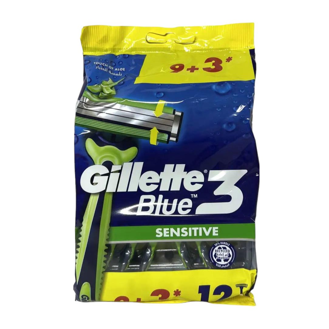 Gillette Blue 3 شفرات شفرات يمكن التخلص منها 9 + 3