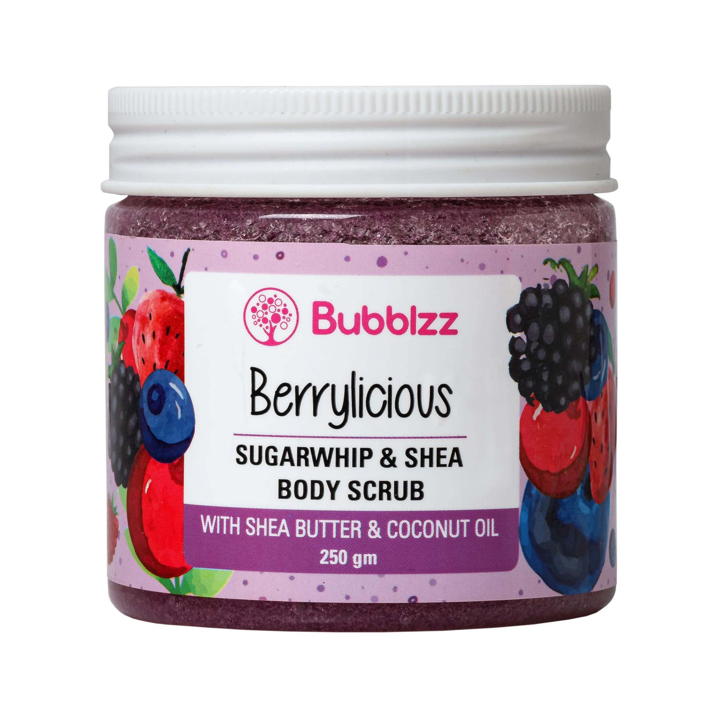 Bubblzz Berrylicious Sugar Whip & Shea Body Scrub – 250gm
