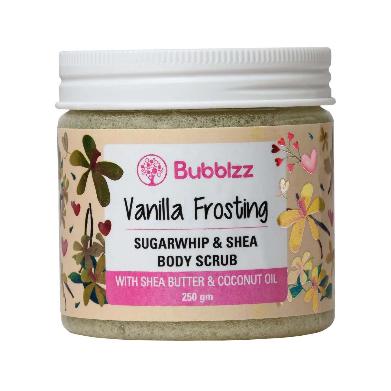 Bubblzz Vanilla Frosting Sugar Whip & Shea Body Scrub – 250gm