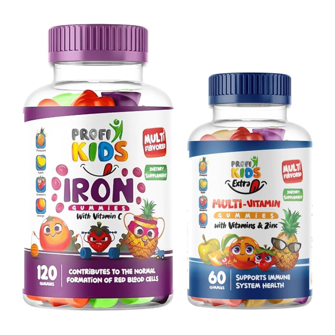 Profi Kids Iron 120 Gummies + Multivitamin 60 Gummies Free