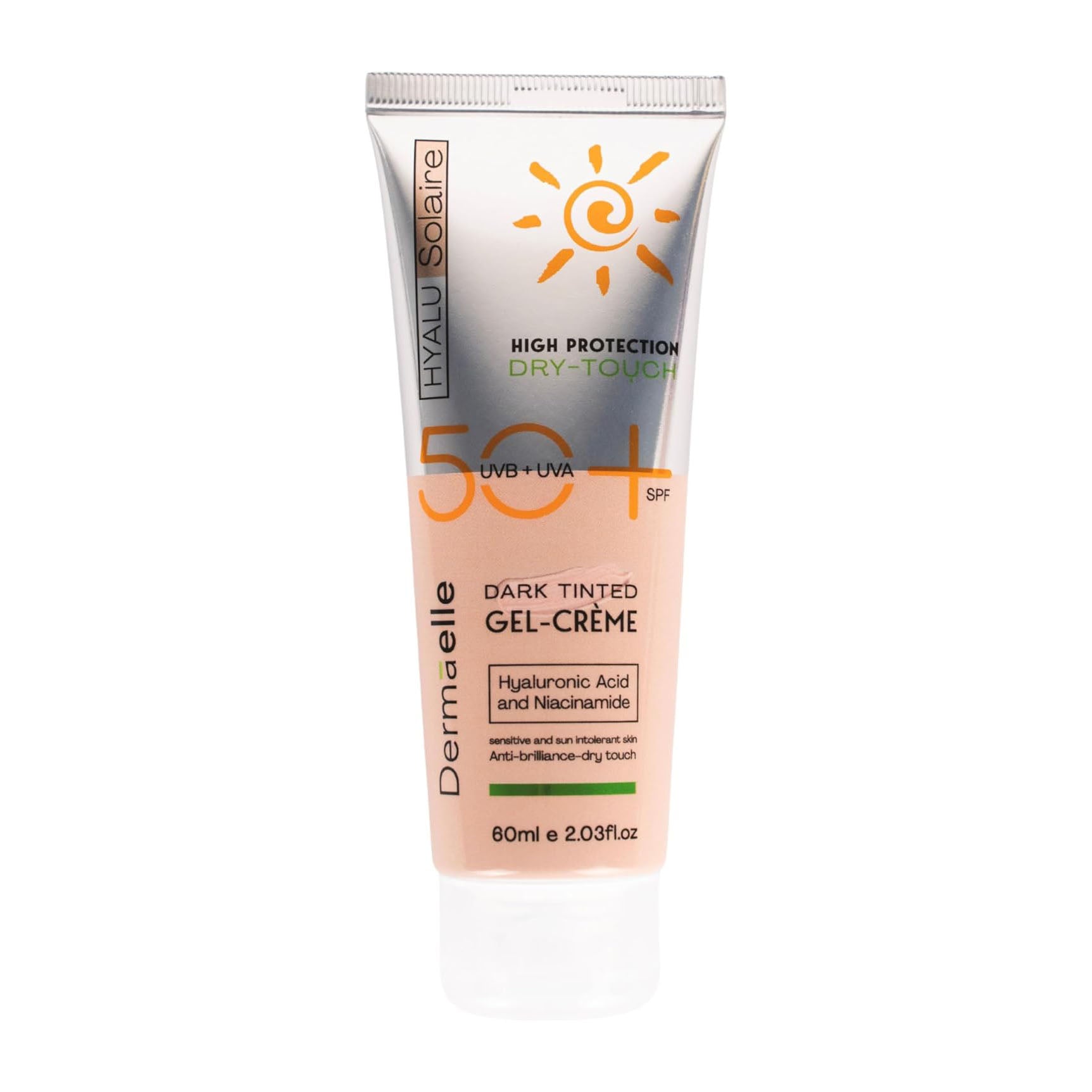 Dermaelle Hyalu Solaire SPF 50 Tinted Sunscreen Gel Cream - 60ml