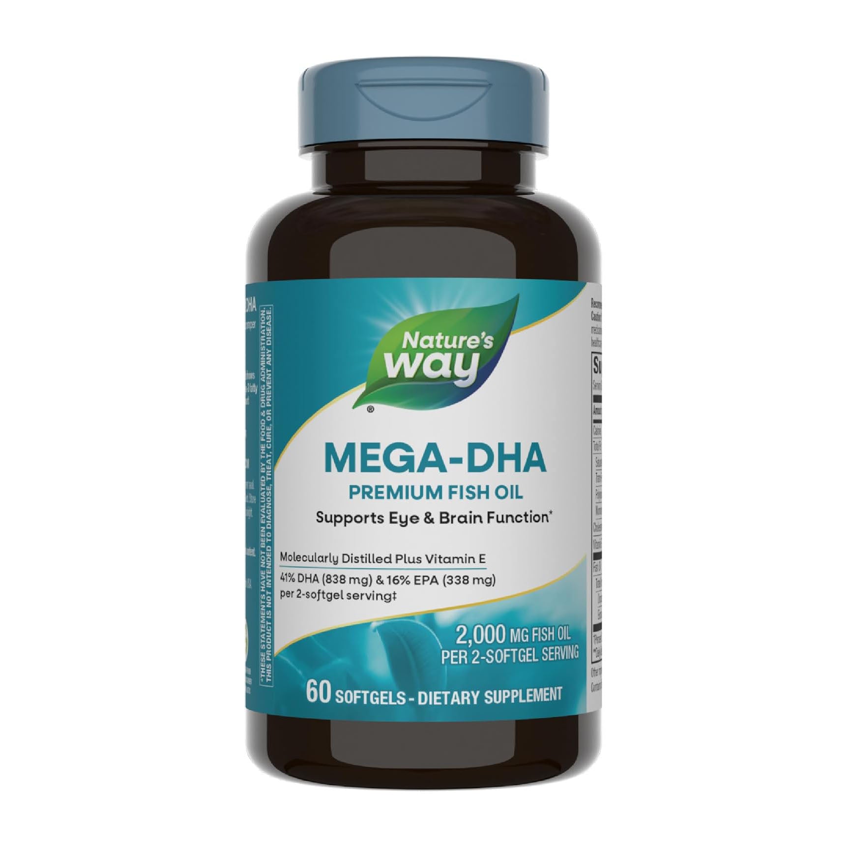 Nature's Way Mega-DHA Premium Fish Oil Softgels - 60 Softgels