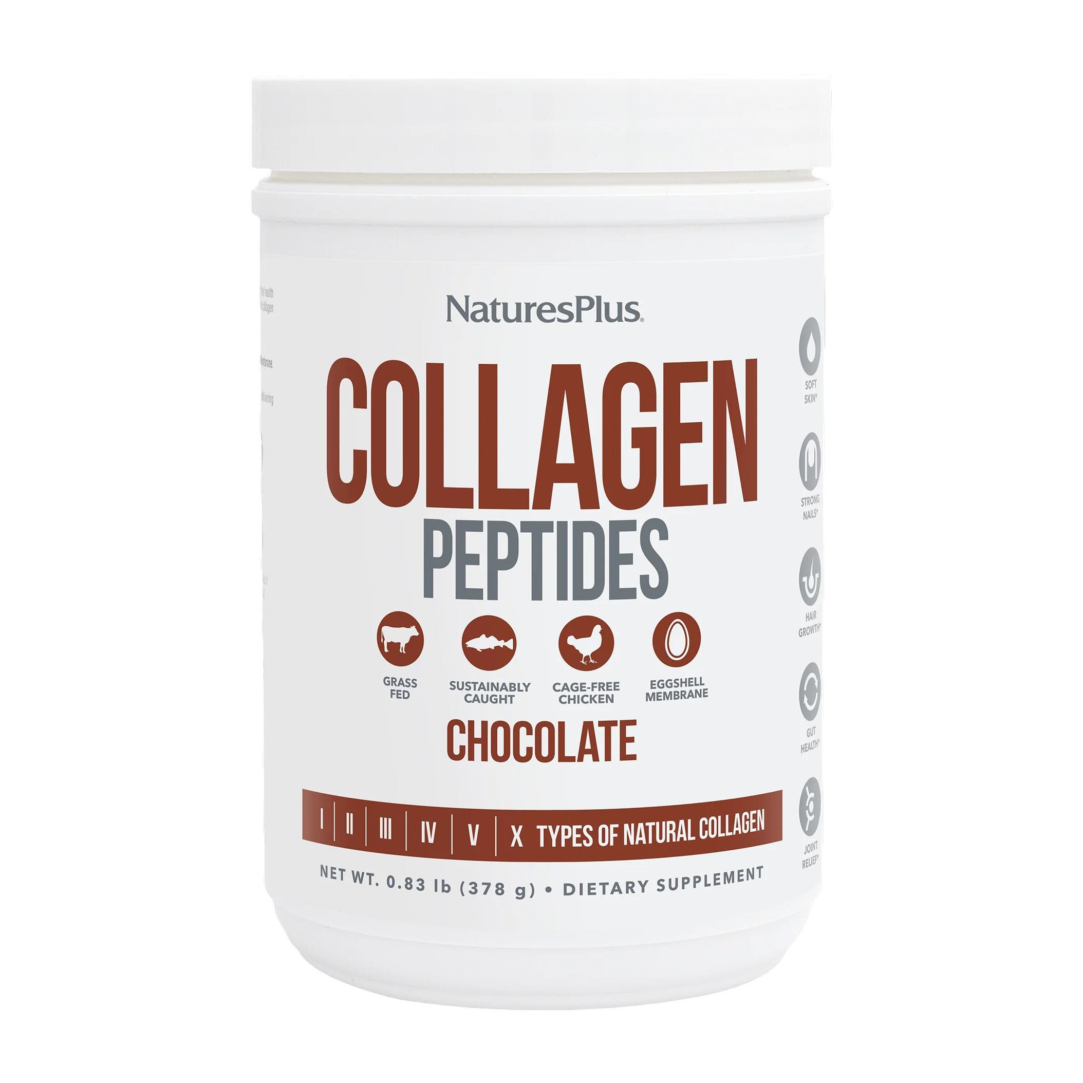 Natures Plus Collagen Peptides Chocolate Powder - 364gm