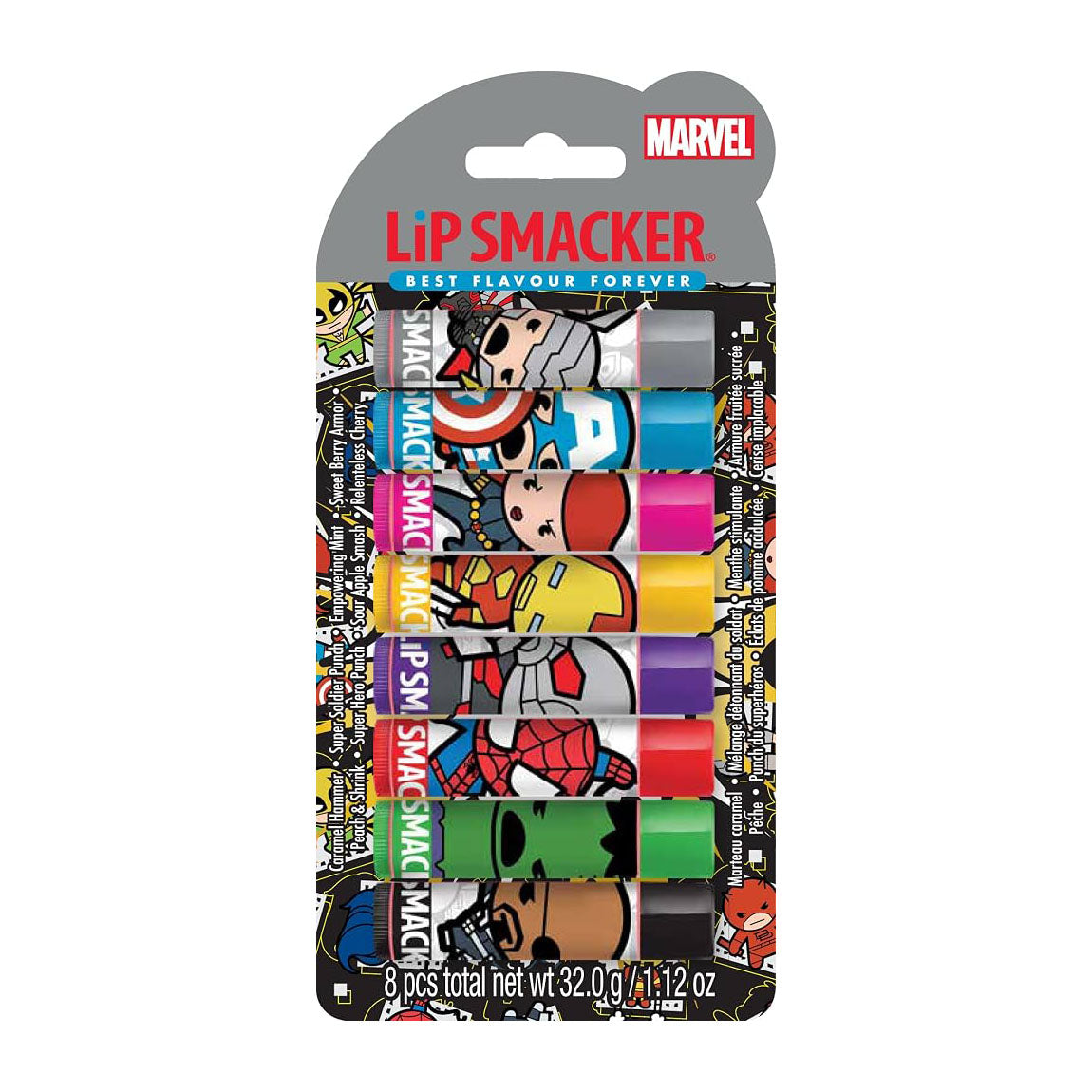 Lip Smacker Marvel Avenger Party Pack Flavored Lip Balm - 8 Pcs