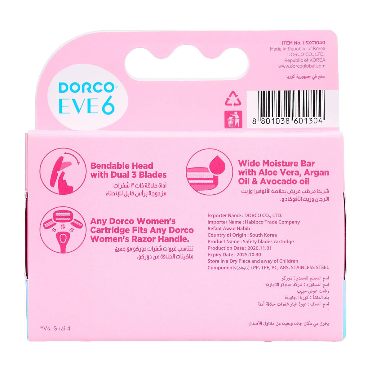 Dorco Eve 6 Blades For Women - 4 Pcs