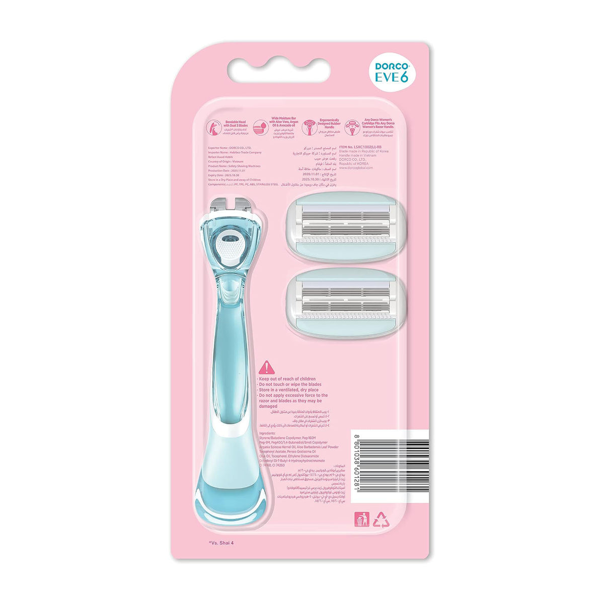 Dorco Eve 6 Razor For Women - 2 Blades
