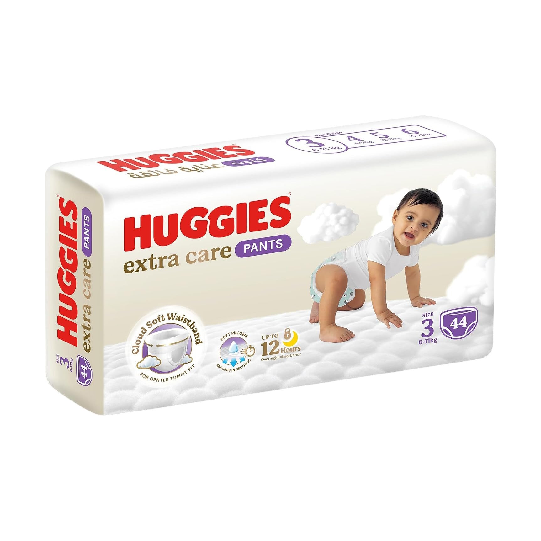 Huggies Extra Care Size 3 (6-11kg) Diapers Pants - 44 Pants