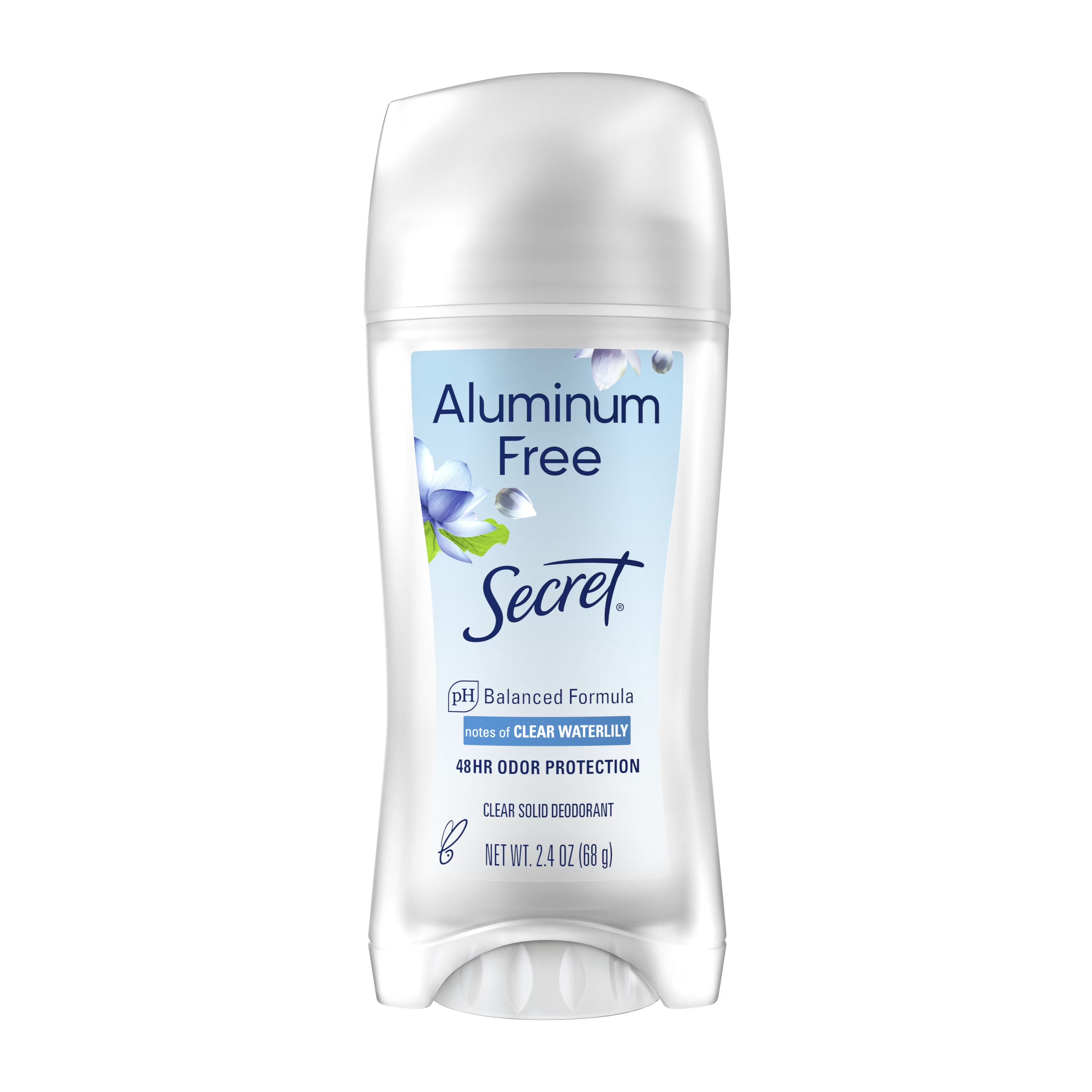 Secret Aluminum Free Clear Solid Waterlily Deodorant Stick - 68gm