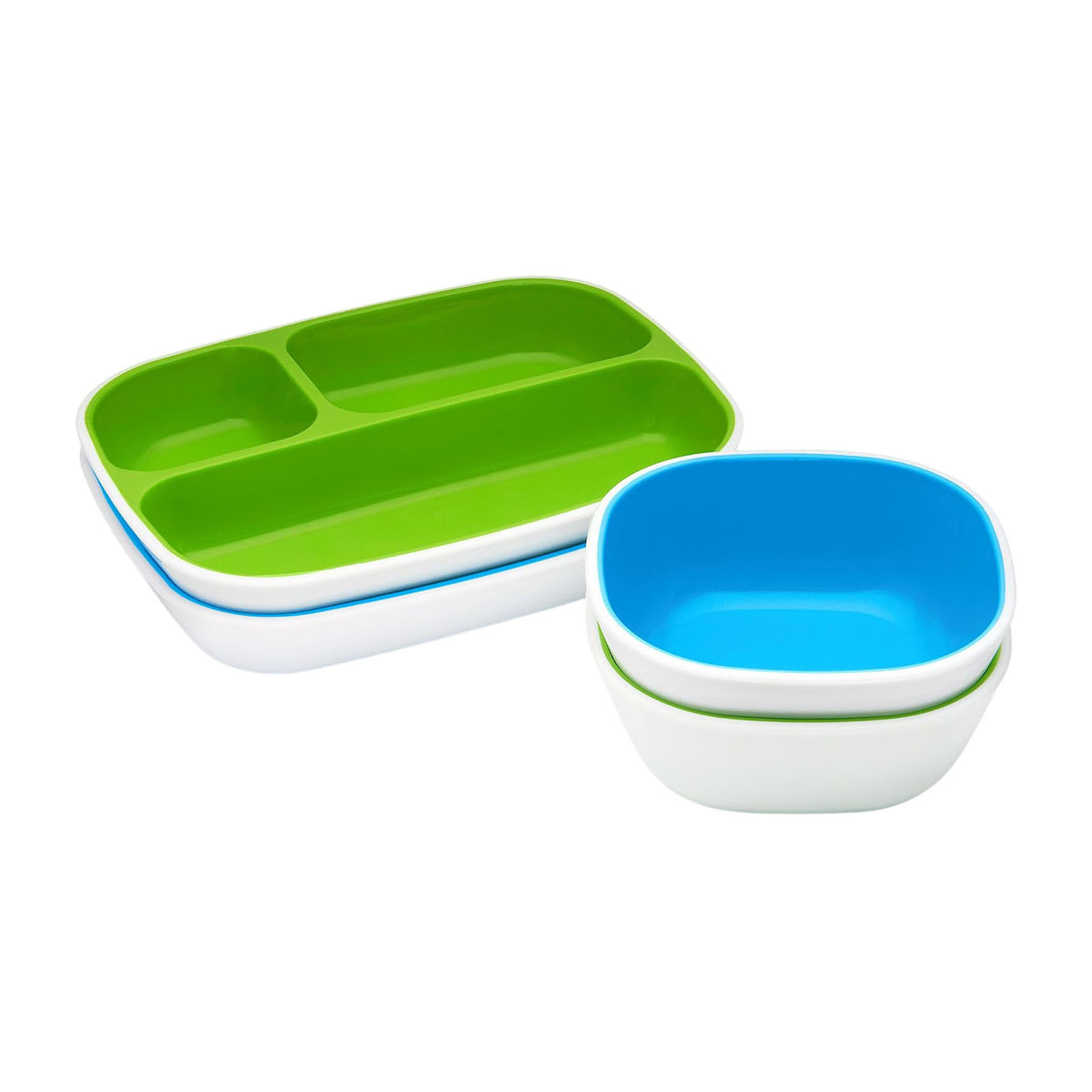 Munchkin Splash Toddler Bowls & Plates Dining Set - Blue & Green