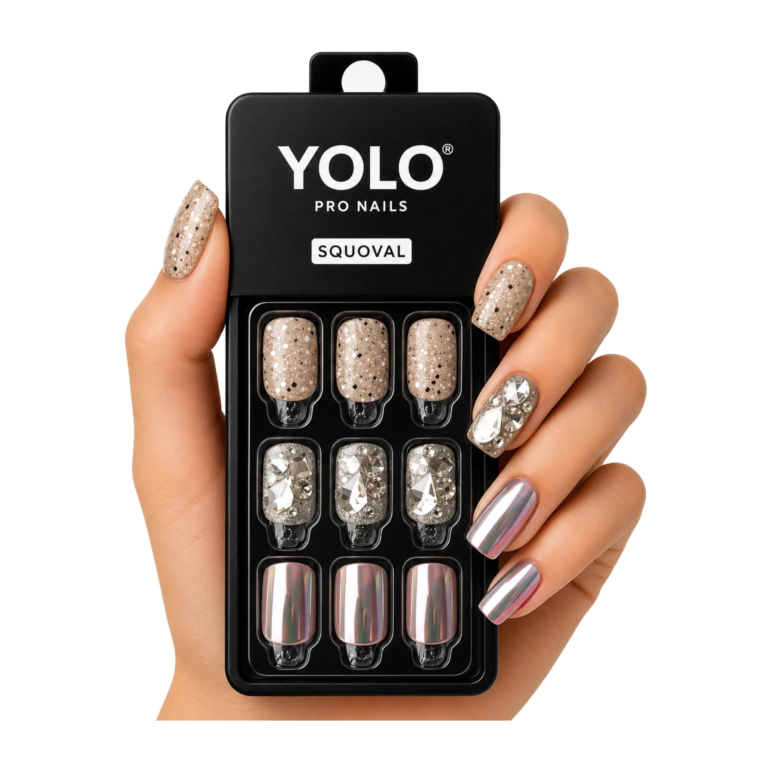 Yolo Squoval Short Pro Nails - SS-104-Mirror