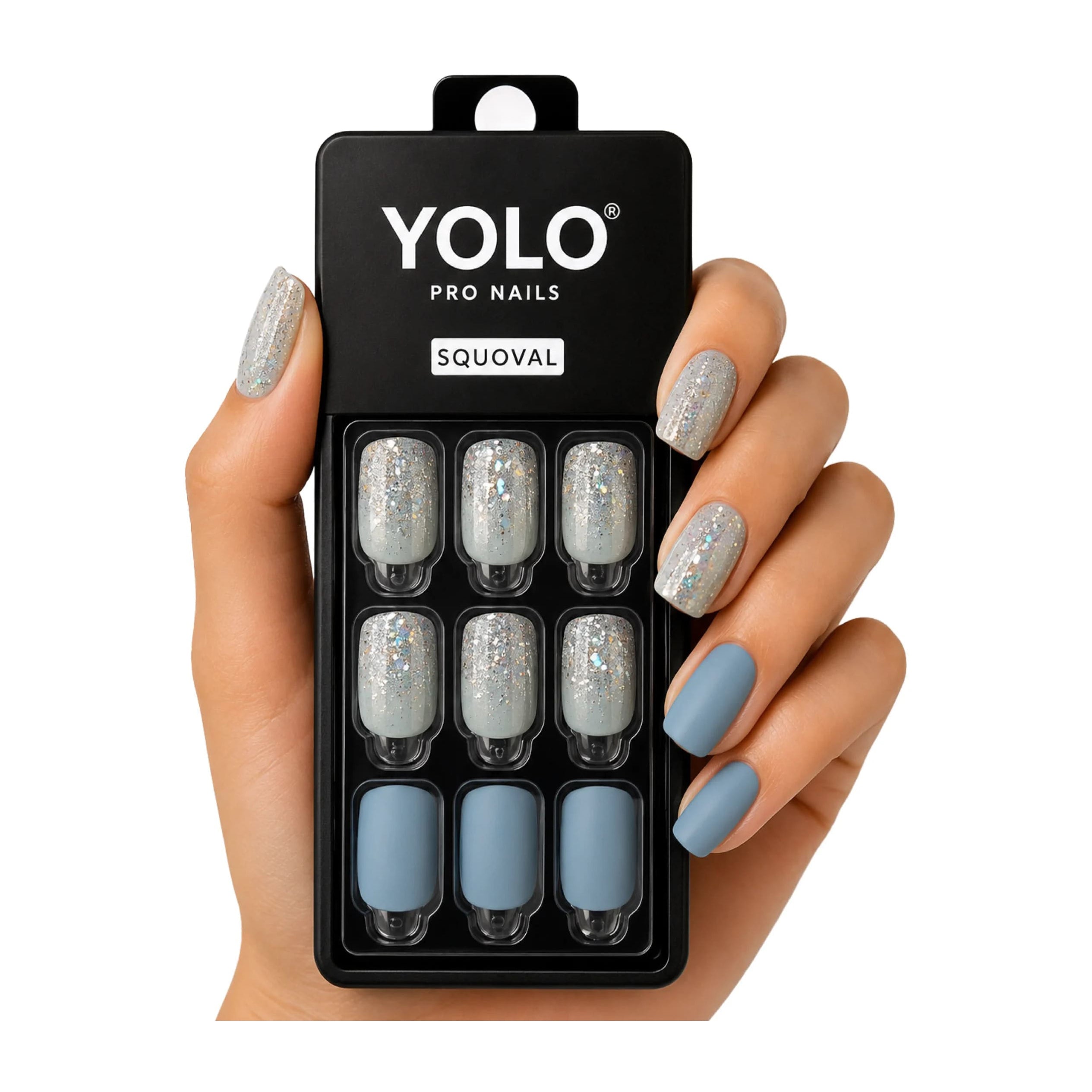 Yolo Squoval Short Pro Nails - SS-103-Crystal
