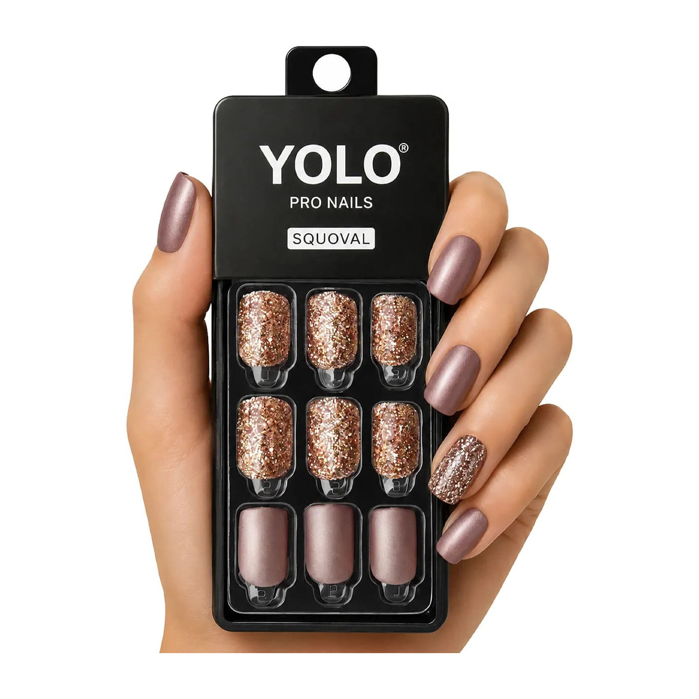 Yolo Squoval Short Pro Nails - SS-107-Champaign