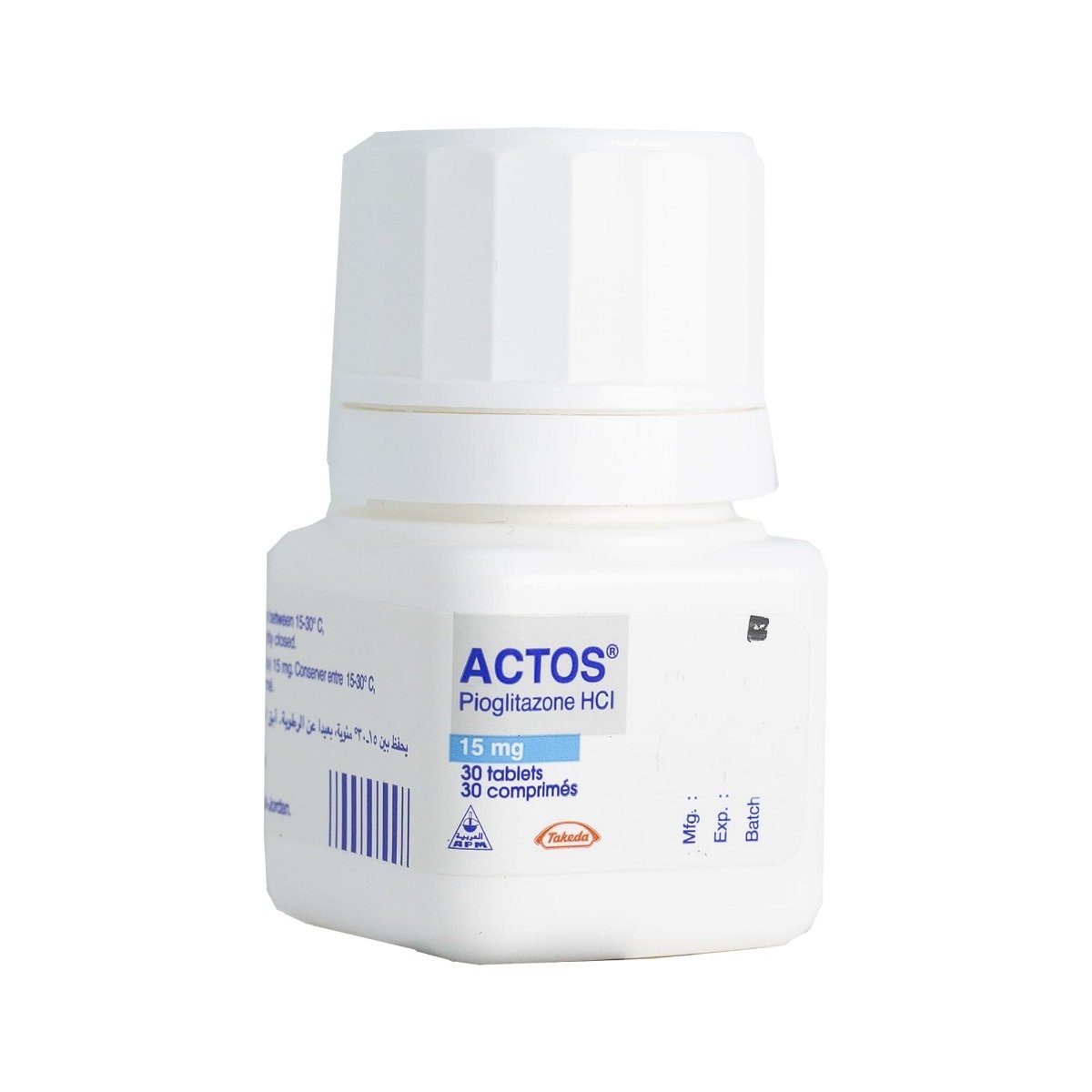 Actos 15 mg - 30 Tablets - Bloom Pharmacy