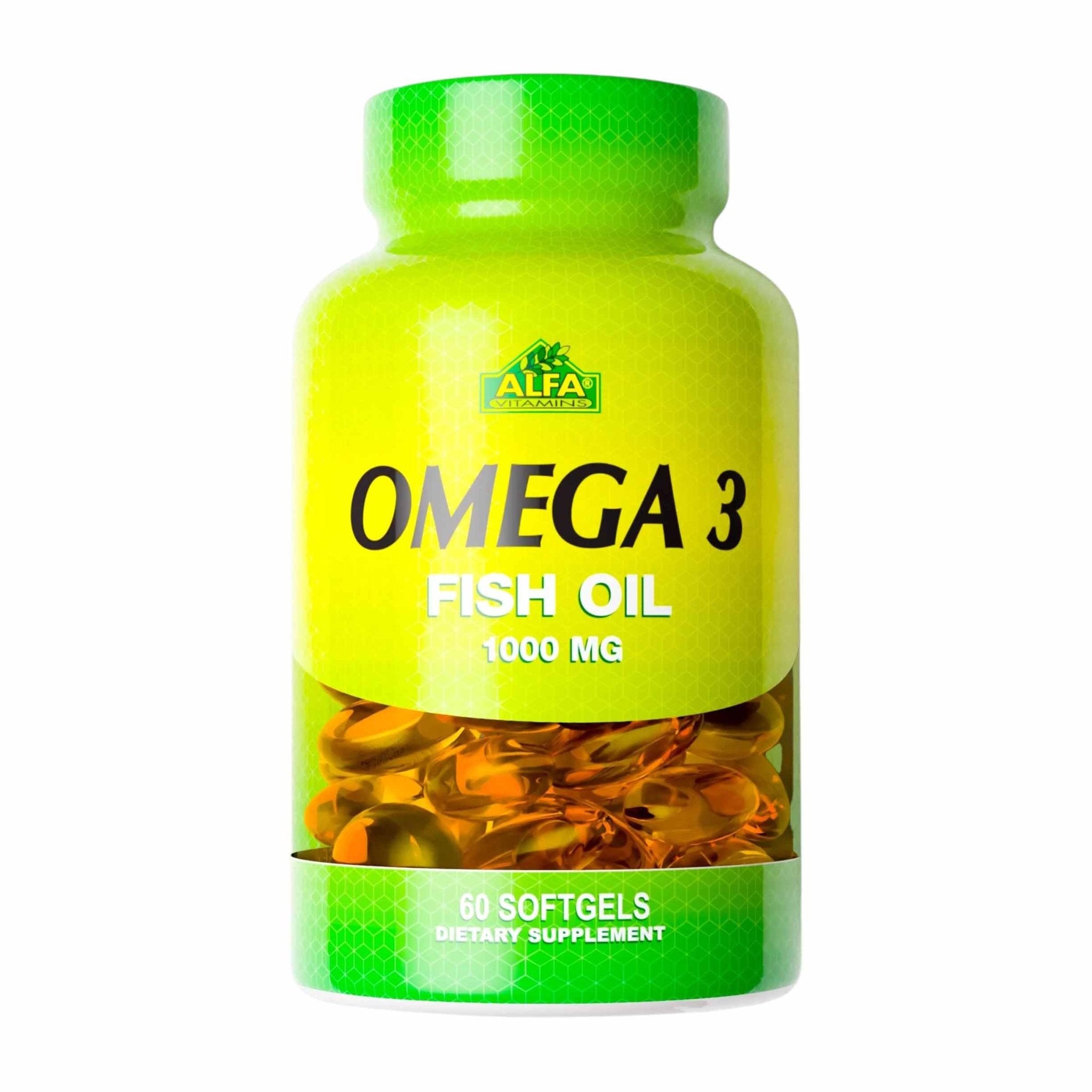 Alfa Vitamins Omega - 3 Fish Oil 1000 Mg Softgels - 60 Softgels - Bloom Pharmacy