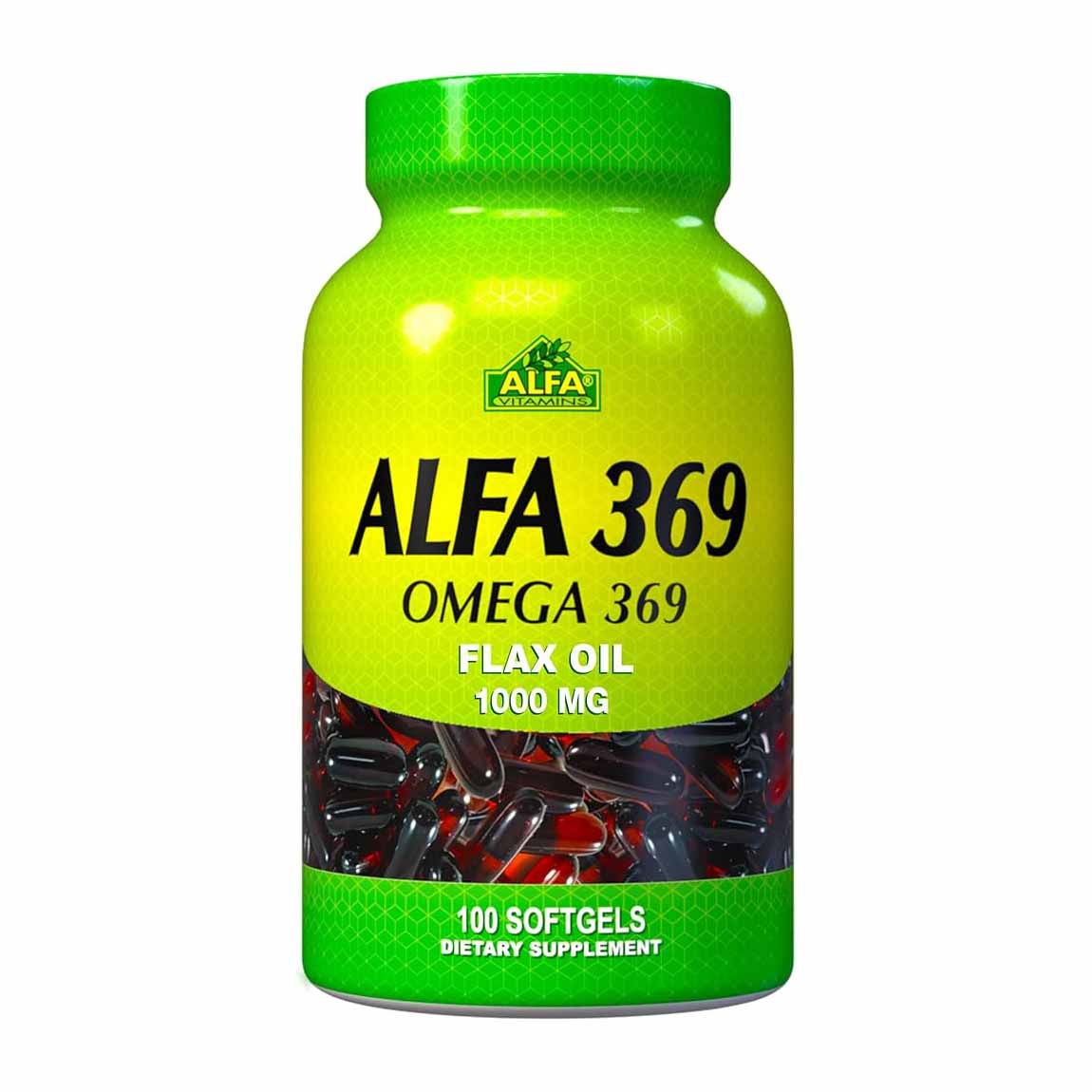 Alfa Vitamins Omega 369 Flax Oil 1000 mg Softgels - 100 Softgels - Bloom Pharmacy