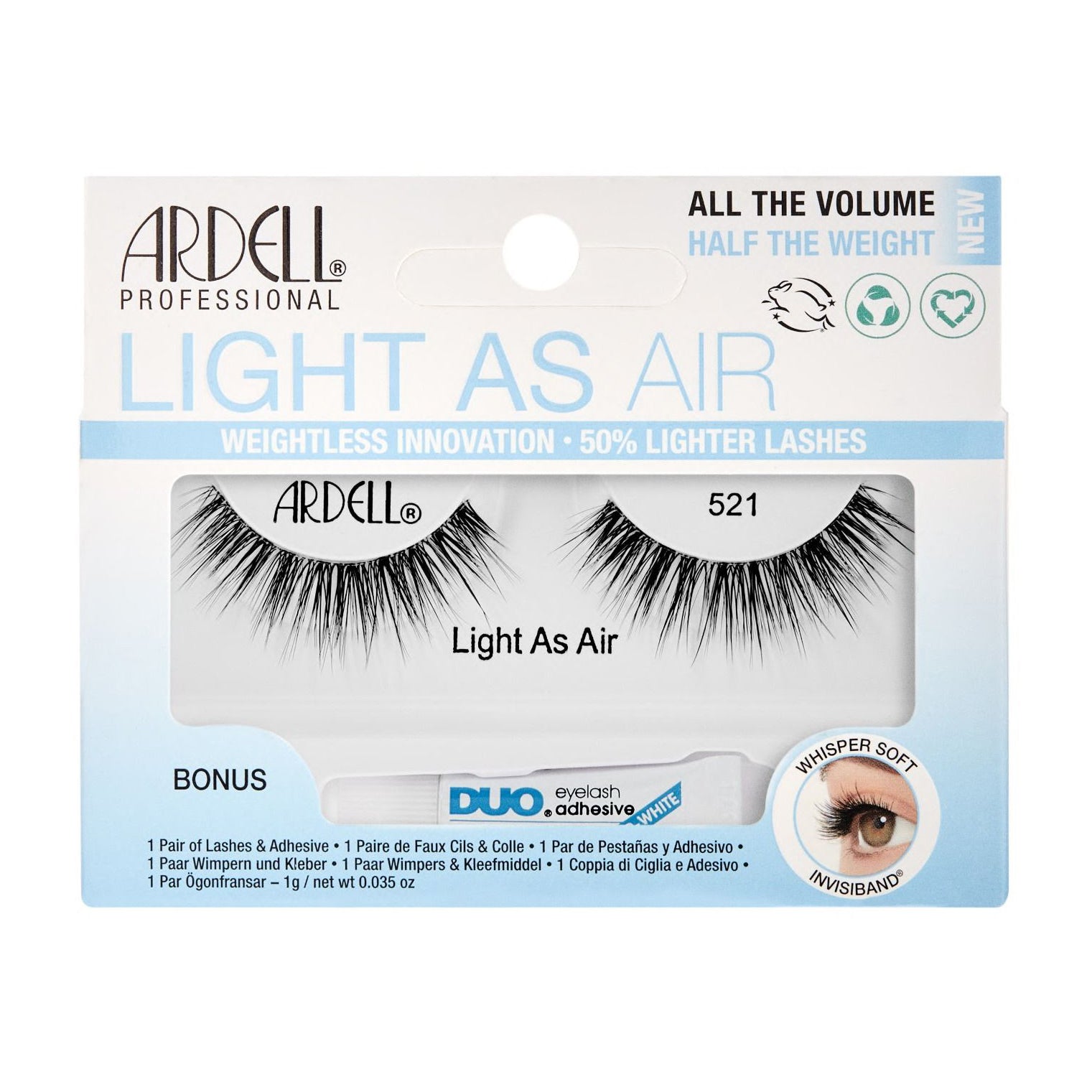 Ardell Light As Air Eyelashes + Bonus Duo Adhesive - 521 - Bloom Pharmacy
