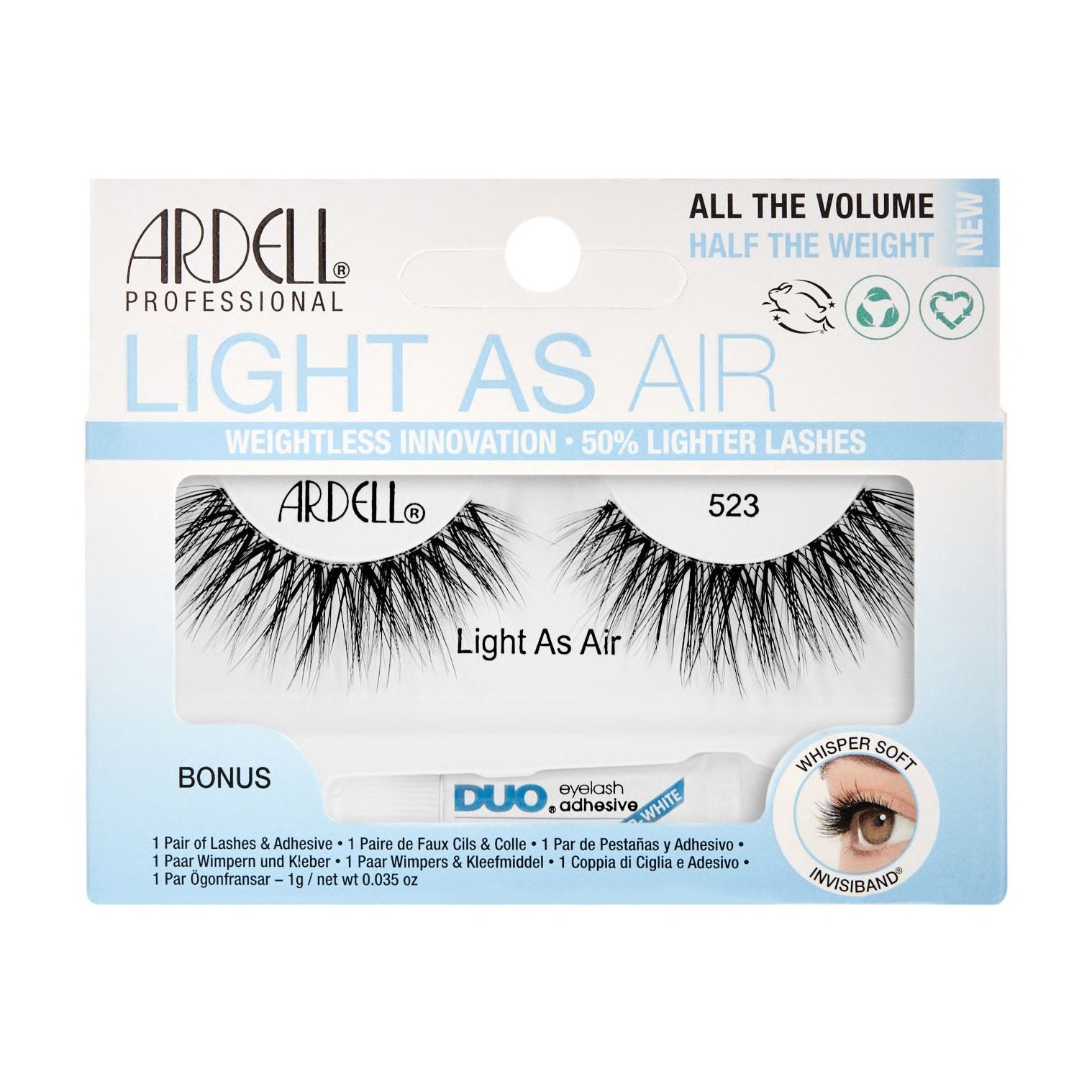 Ardell Light As Air Eyelashes + Bonus Duo Adhesive - 523 - Bloom Pharmacy