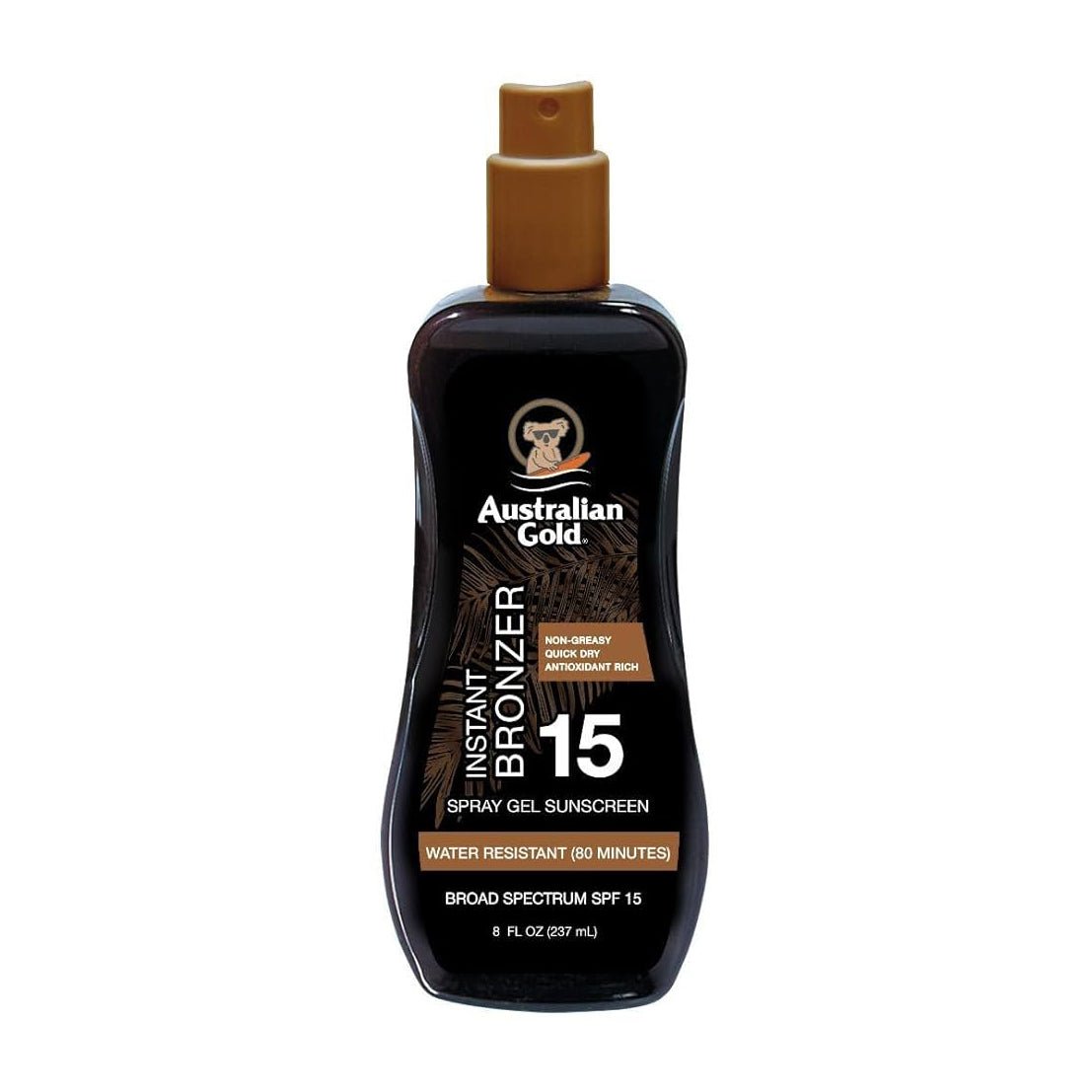 Australian Gold Instant Bronzer SPF 15 Spray Gel Sunscreen - 237ml - Bloom Pharmacy