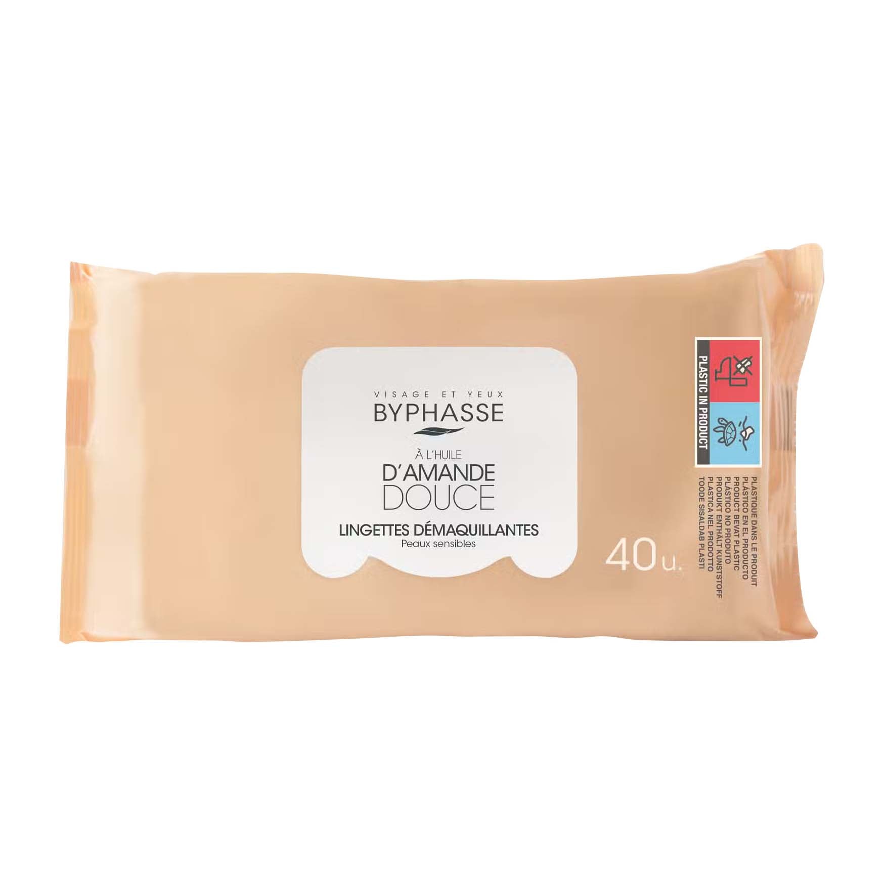 Byphasse Sweet Almond Oil Makeup Remover Wipes - 40 Pcs - Bloom Pharmacy