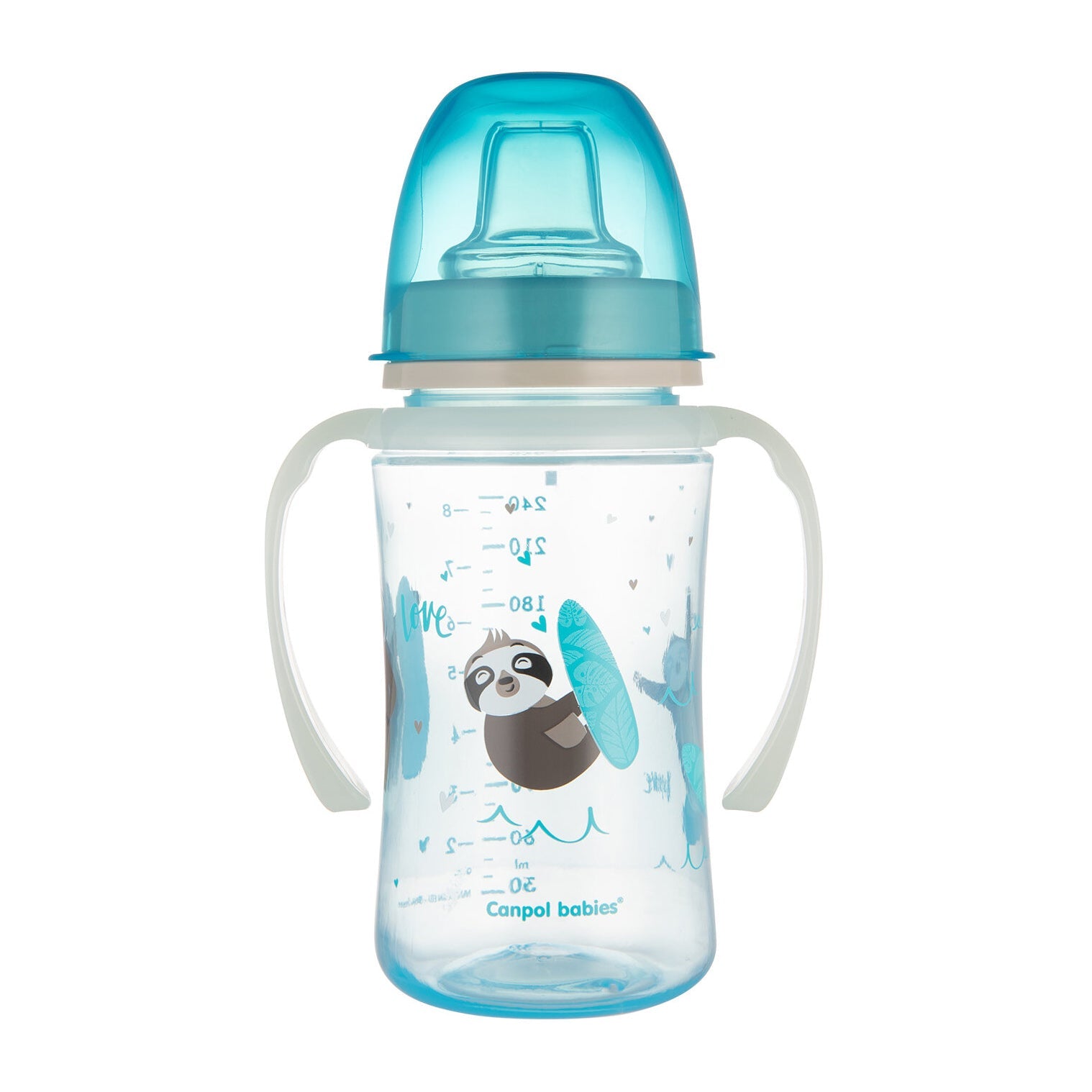 Canpol Babies Glowing Handles EasyStart Silicon Training Cup (6m+) - Exotic Animals Blue - Bloom Pharmacy