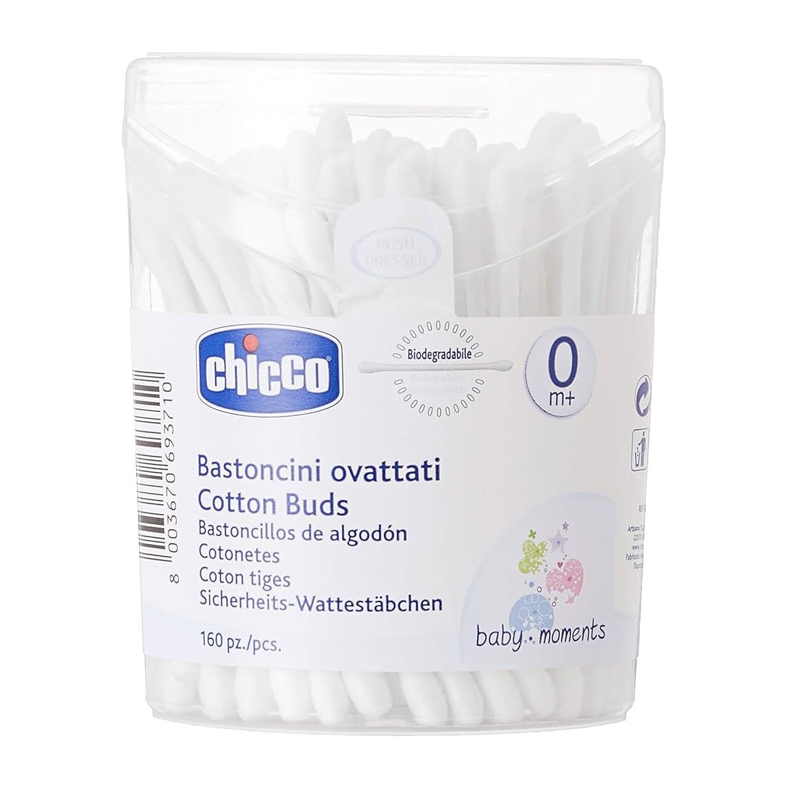 Chicco Cotton Buds 0m+ – 160pcs - Bloom Pharmacy
