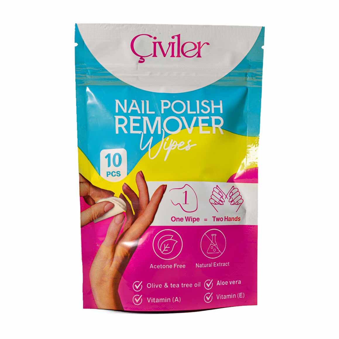 Civiler Nail Polish Remover Wipes - 10 Wipes - Bloom Pharmacy
