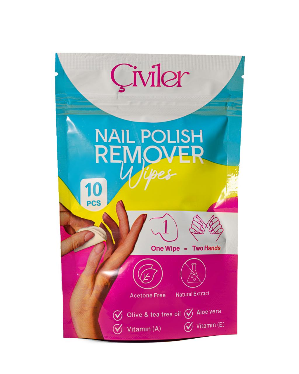 Civiler Nail Polish Remover Wipes - 10 Wipes - Bloom Pharmacy