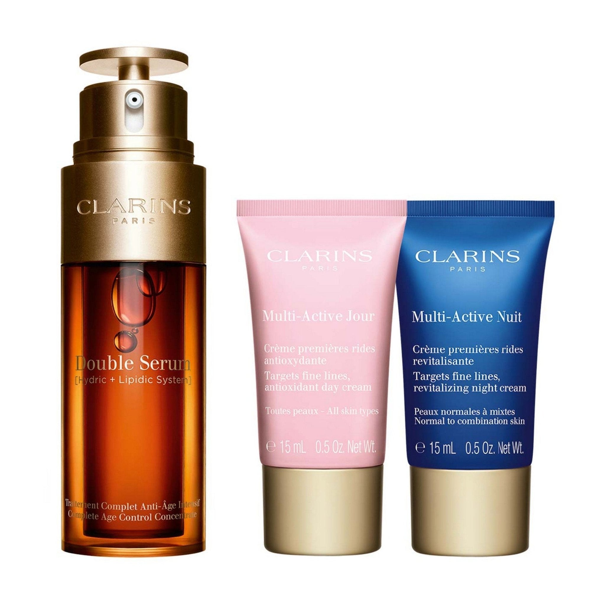 Clarins Double Serum & Multi Active Age Defying Set - 3 Pcs - Bloom Pharmacy