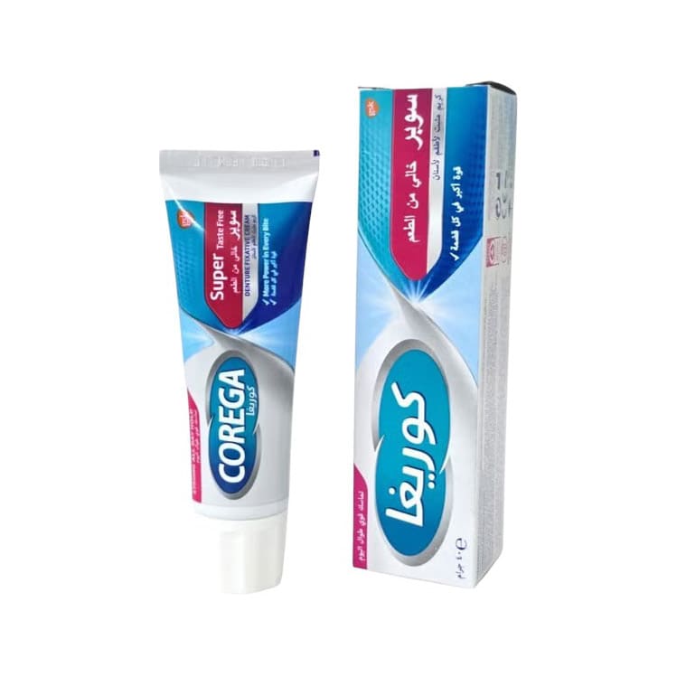 Corega Super Taste Free Denture Fixative Cream - 40g - Bloom Pharmacy