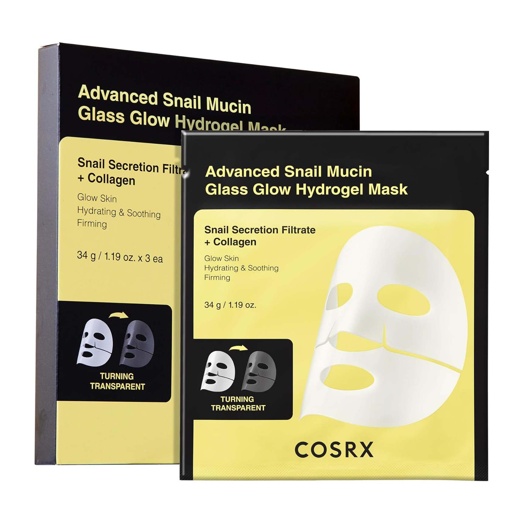 Cosrx Advanced Snail Mucin Glass Glow Hydrogel Mask - 3 Pcs - Bloom Pharmacy
