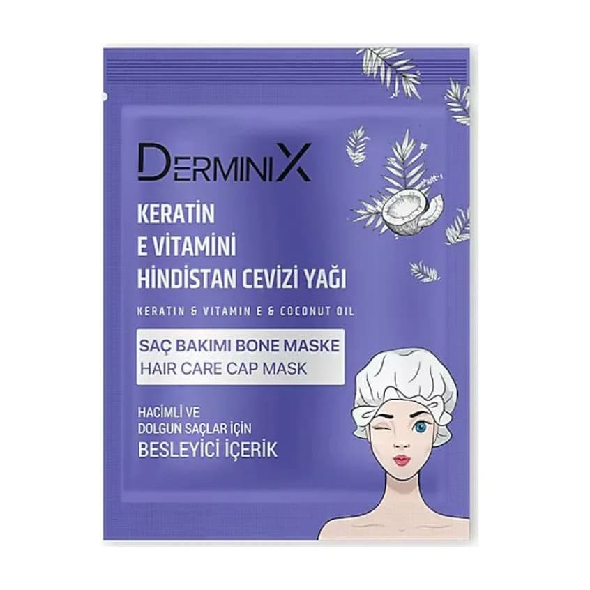 Derminix Keratin & Vitamin E & Coconut Oil Cap Hair Mask - 50gm - Bloom Pharmacy